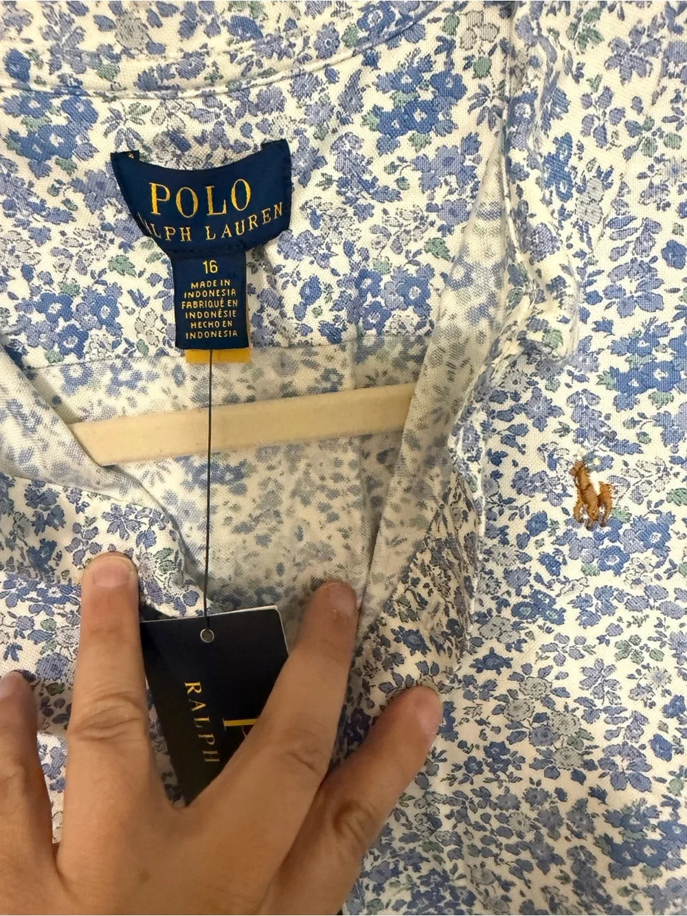 Ralph Lauren Blue Floral Long-Sleeve Girls Dress
